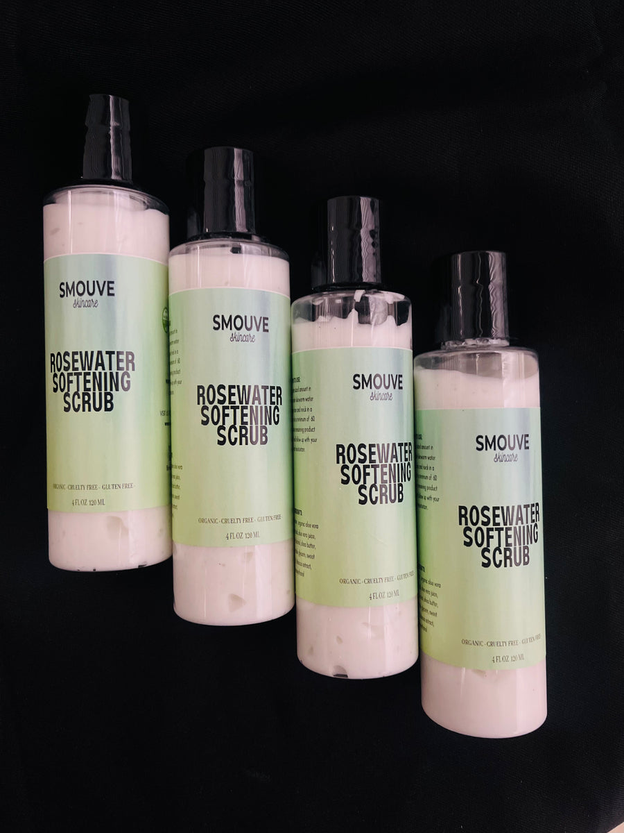 rosewater softening scrub 4oz SMOUVE Skincare